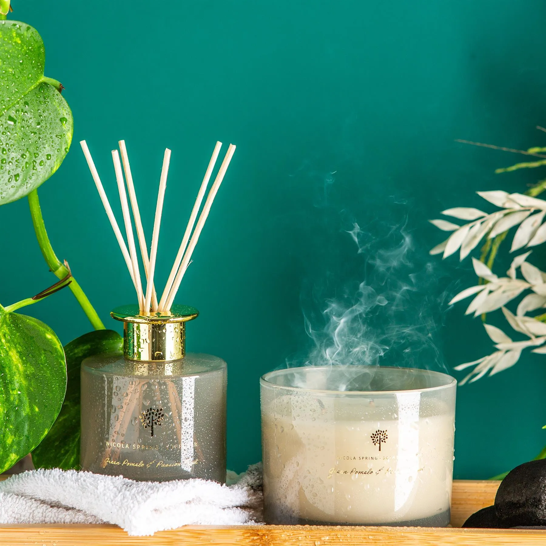 200ml Green Pomelo & Passion Fruit Glass Reed Diffuser - By Nicola Spring