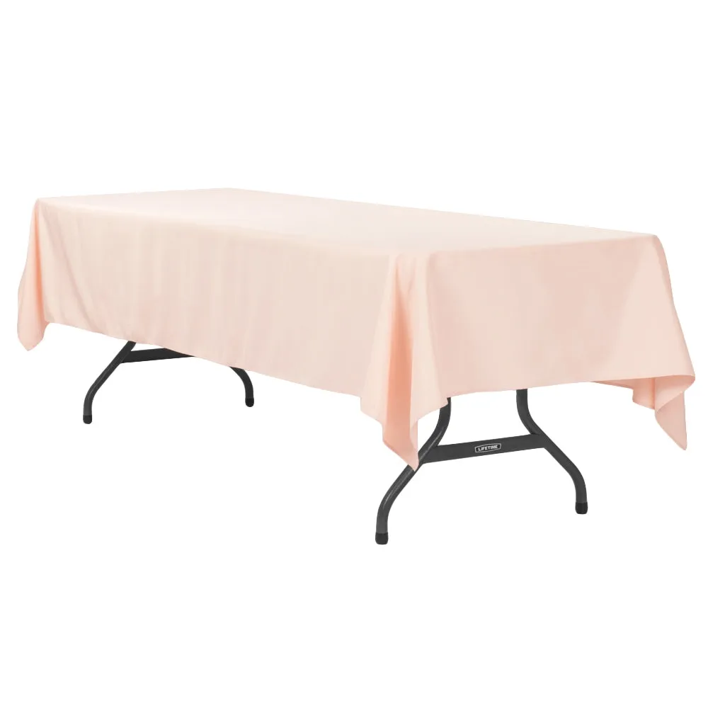 60"x120" Rectangular Polyester Tablecloth - Blush/Rose Gold