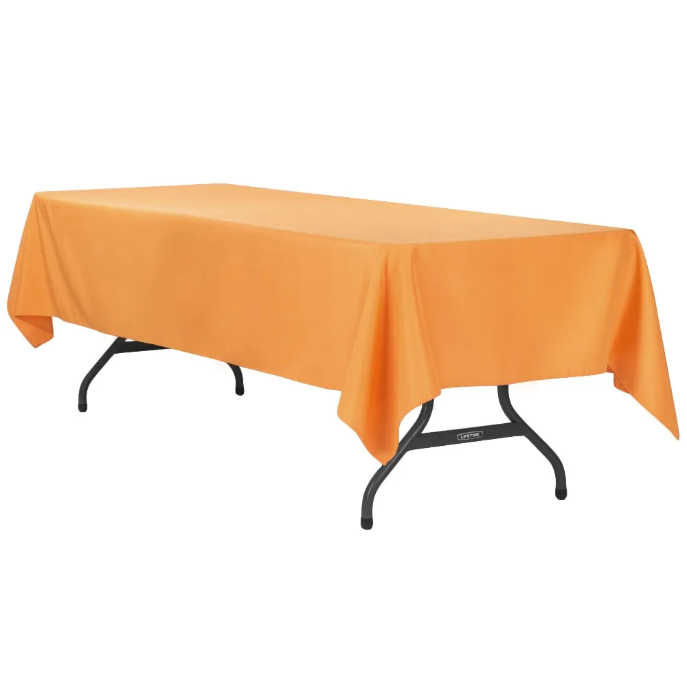 60"x120" Rectangular Polyester Tablecloth - Orange