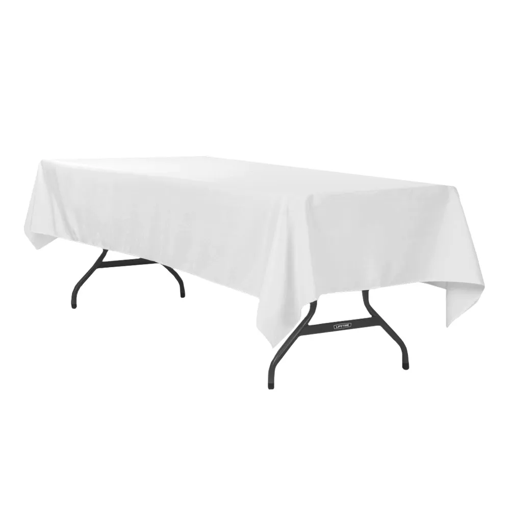 60"x120" Rectangular Polyester Tablecloth - White