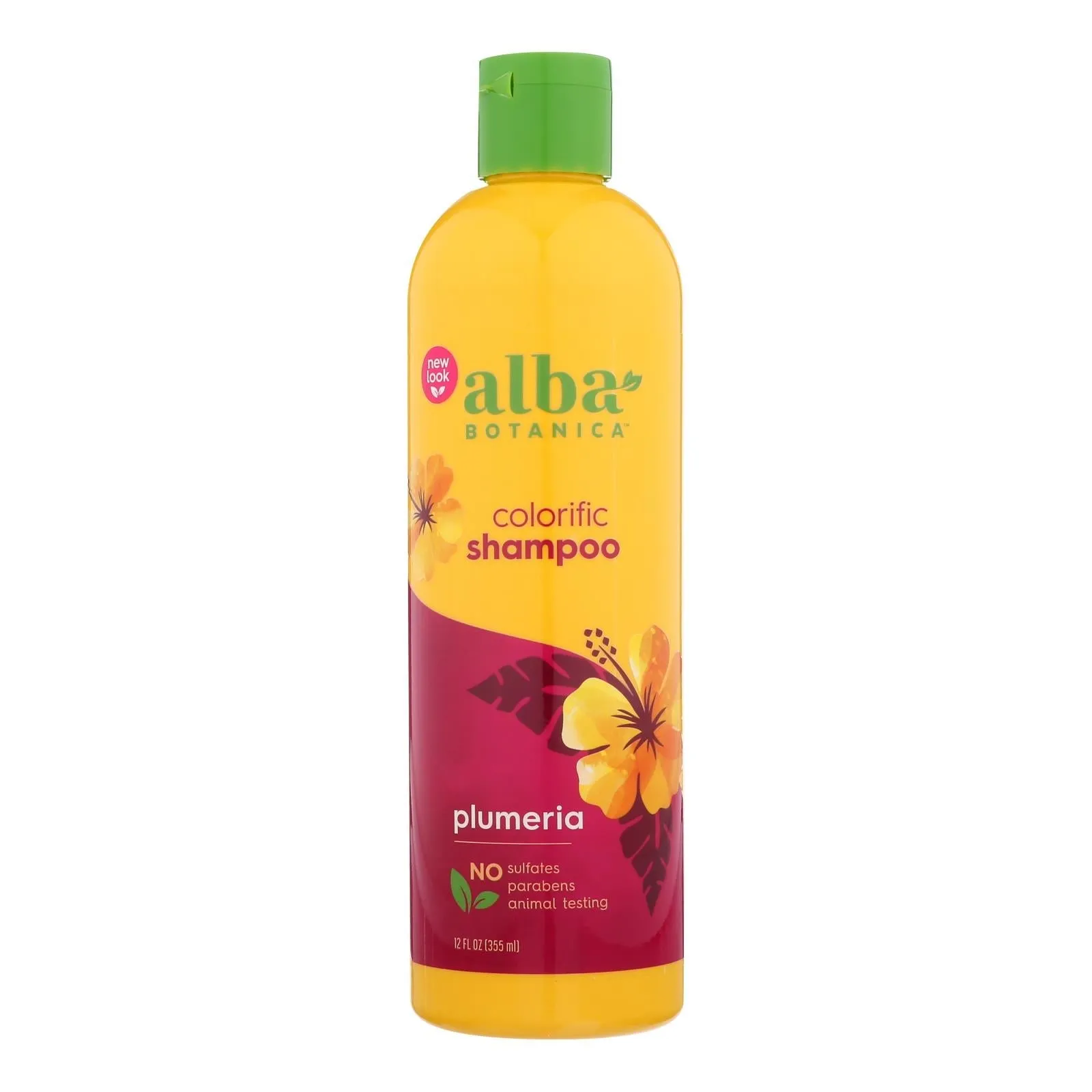 Alba Botanica Colorific Plumeria Shampoo, 12 Fl Oz