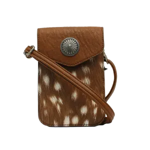 Angel Ranch Brown Deer Print Small Cross Body Bag D330000802