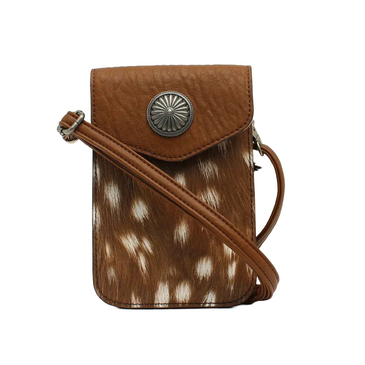 Angel Ranch Brown Deer Print Small Cross Body Bag D330000802