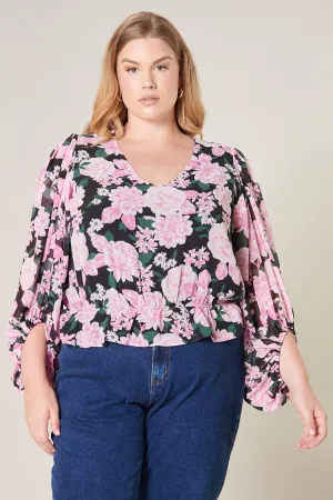 Angelica Floral Ways Balloon Sleeve Blouse Curve