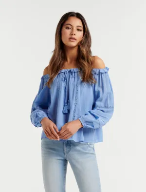 Arabella Trim Detail Bardot Top