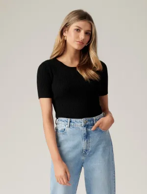 Audrey Petite Crew Neck Knit Tee