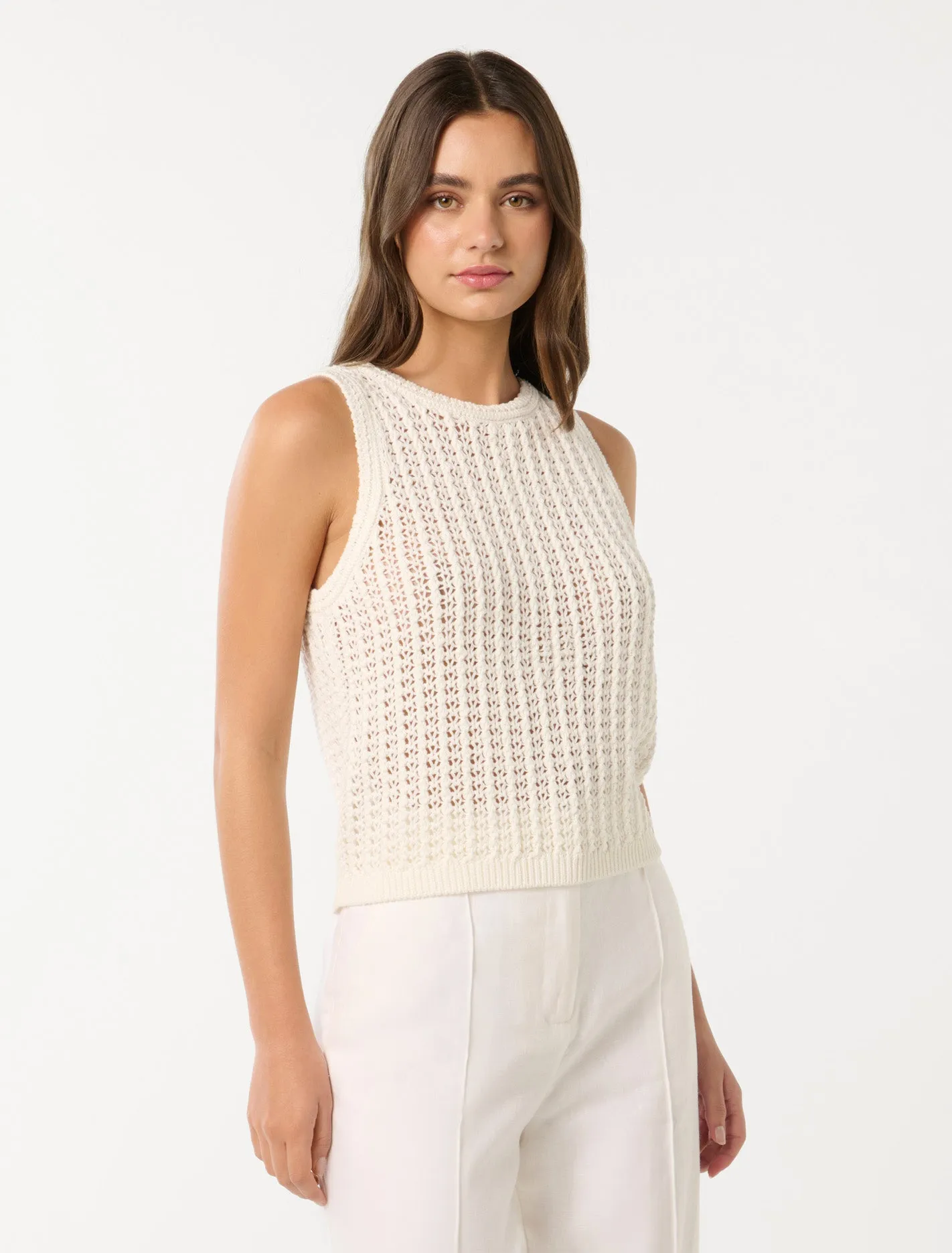 Bailee Crochet Look Racer Top