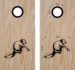 Beaver Cornhole Board Decals Bean Bag Toss Sticker Animal