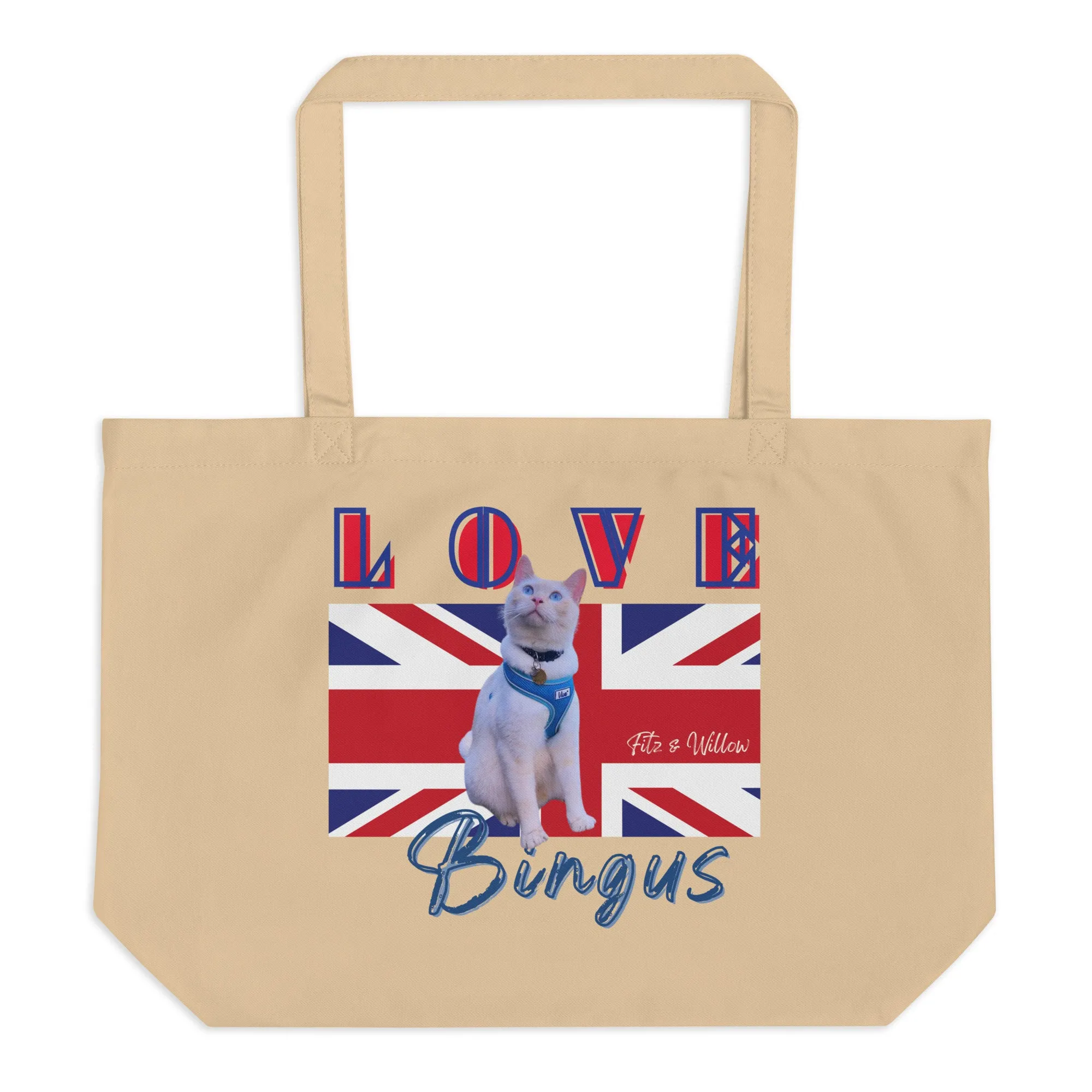 Bingus, the Siamese cat, Large organic tote bag