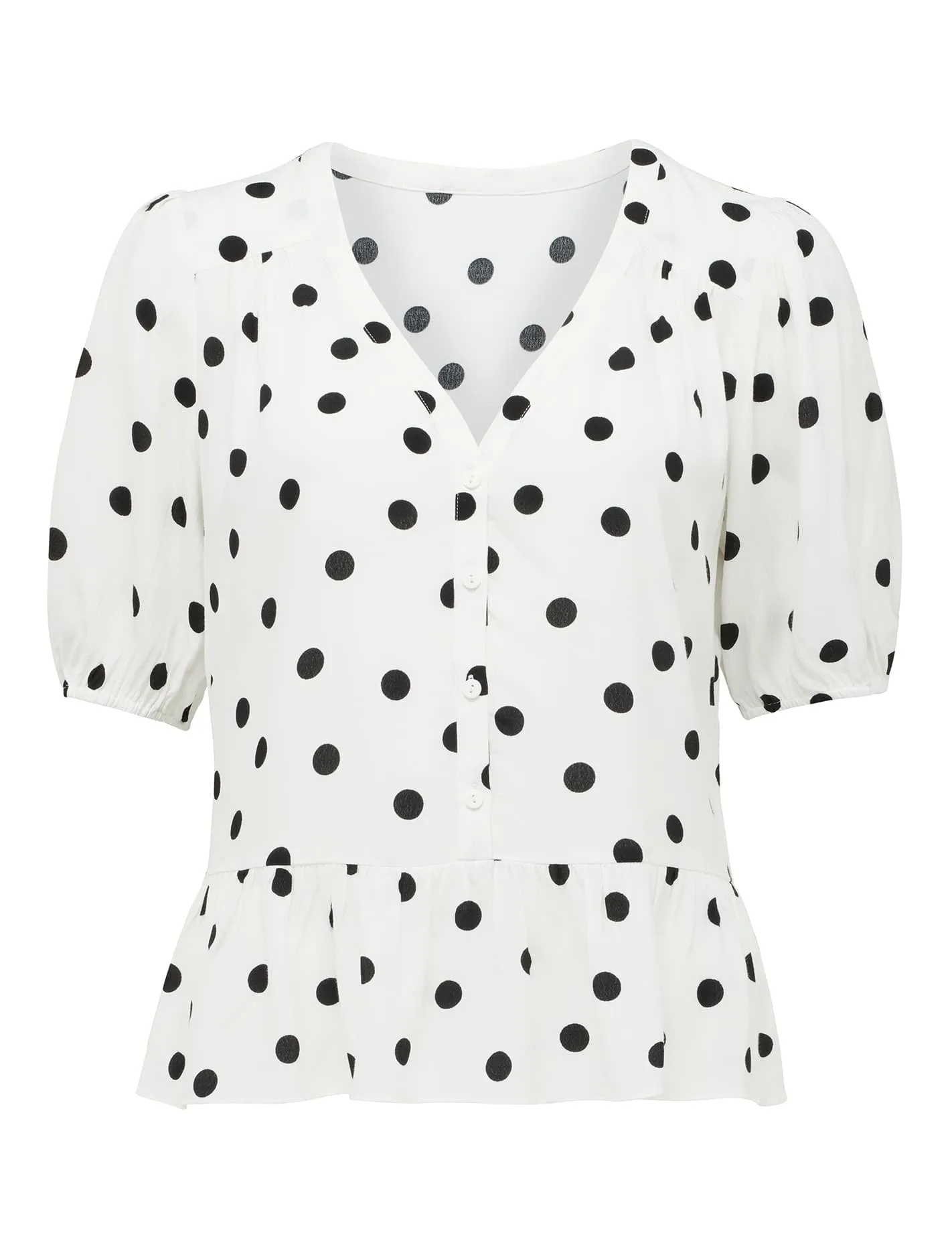 Byron Button Detail Peplum Blouse