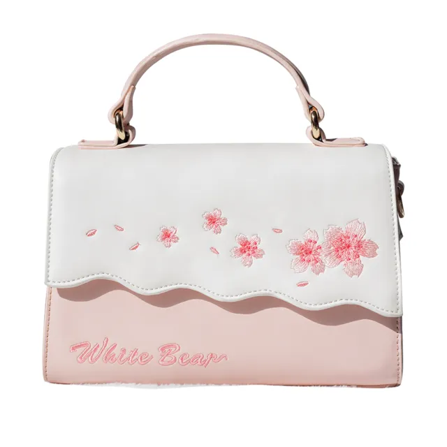 Cherry Blossom Embroidered Purse