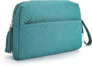 Cosmetic Pouch, Elegant Roomy Makeup Bag,Travel Zipper Pouch,Water-Resistant Toiletry Bag,Makeup Accessories Organizer - (Teal, 1-Piece)