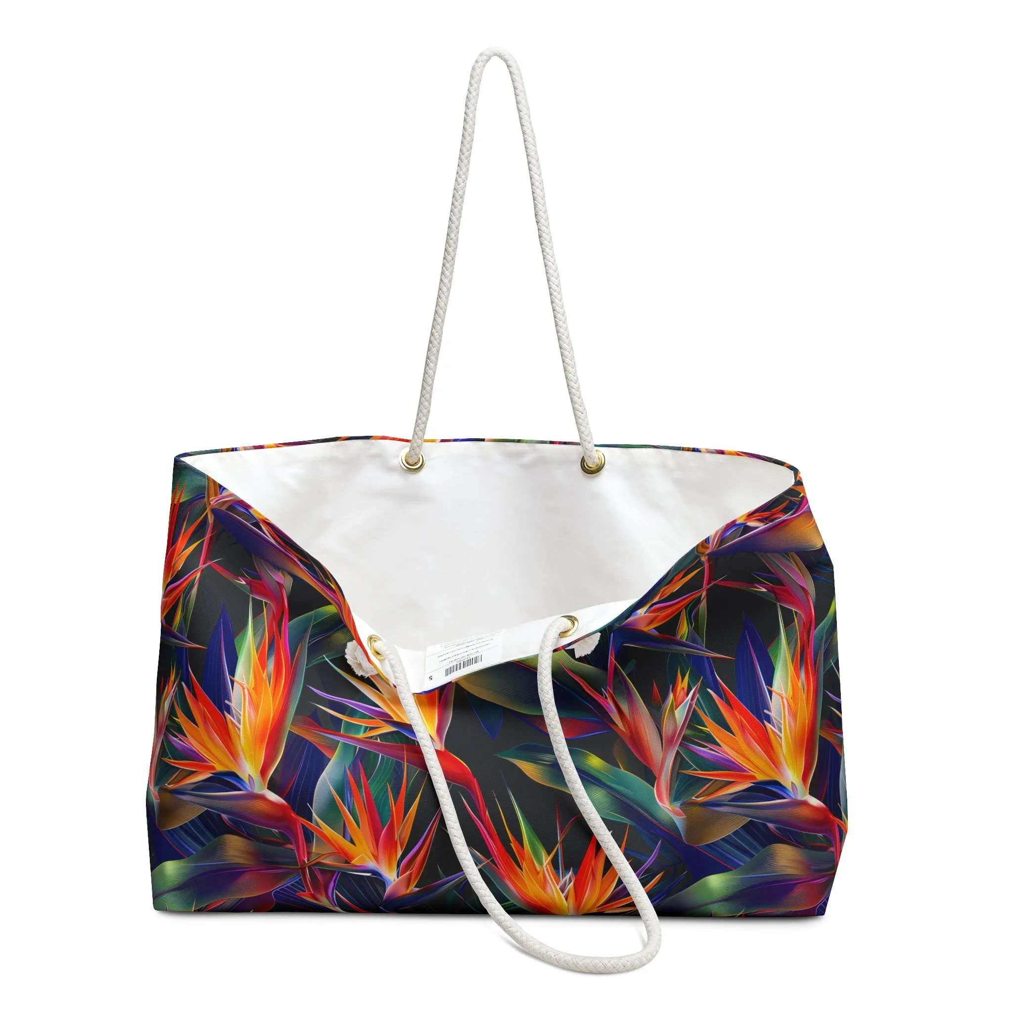 Deluxe Tropics Tote & Beach Bag with Birds of Paradise Design (24" × 13" x 5.5")