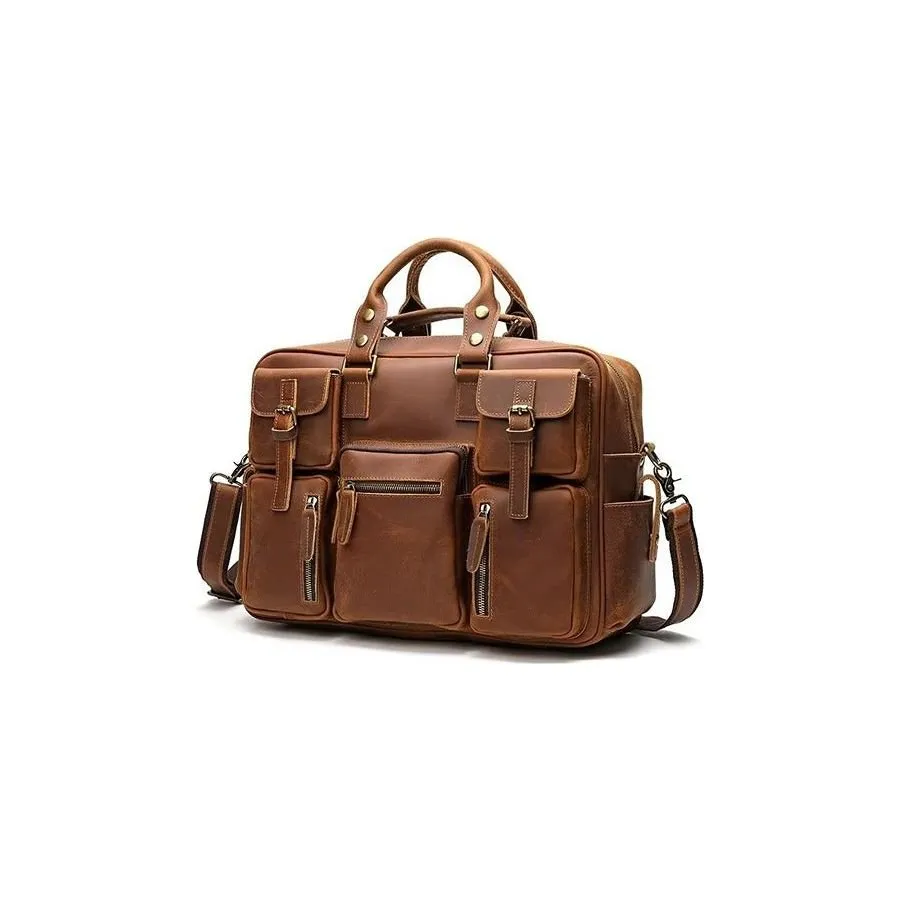 ElegantLuxe Cow Leather Men's Luxury Travel Bag