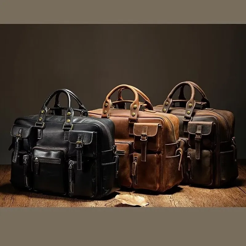 ElegantLuxe Cow Leather Men's Luxury Travel Bag