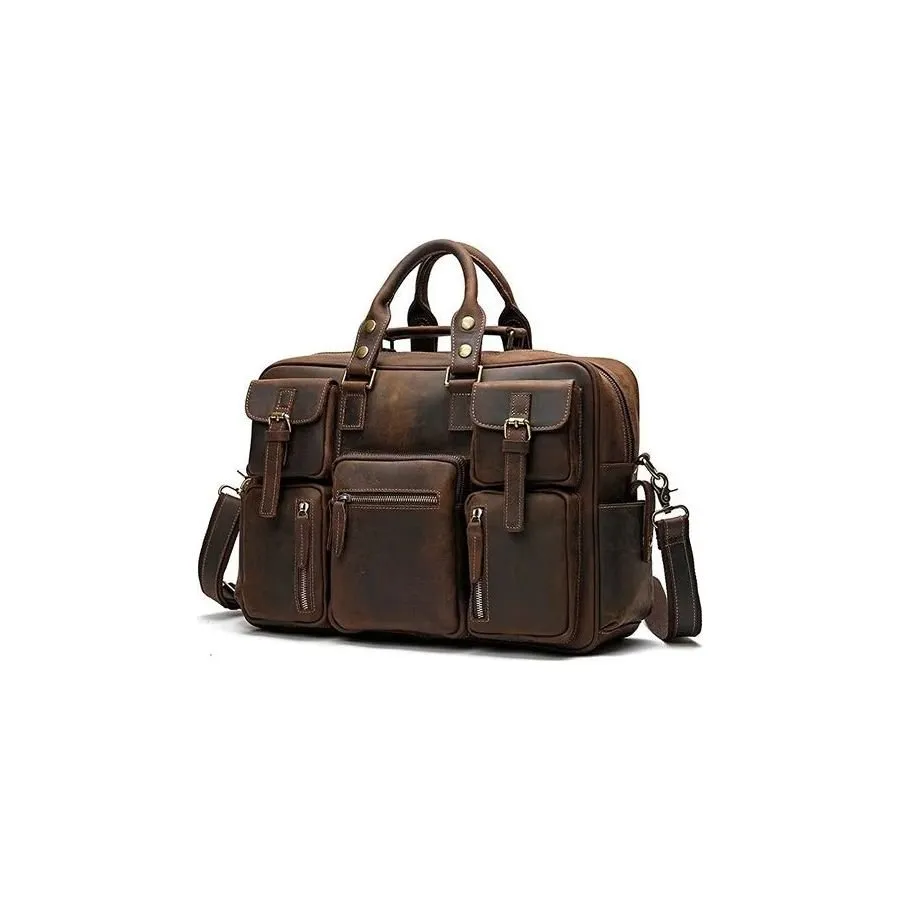 ElegantLuxe Cow Leather Men's Luxury Travel Bag