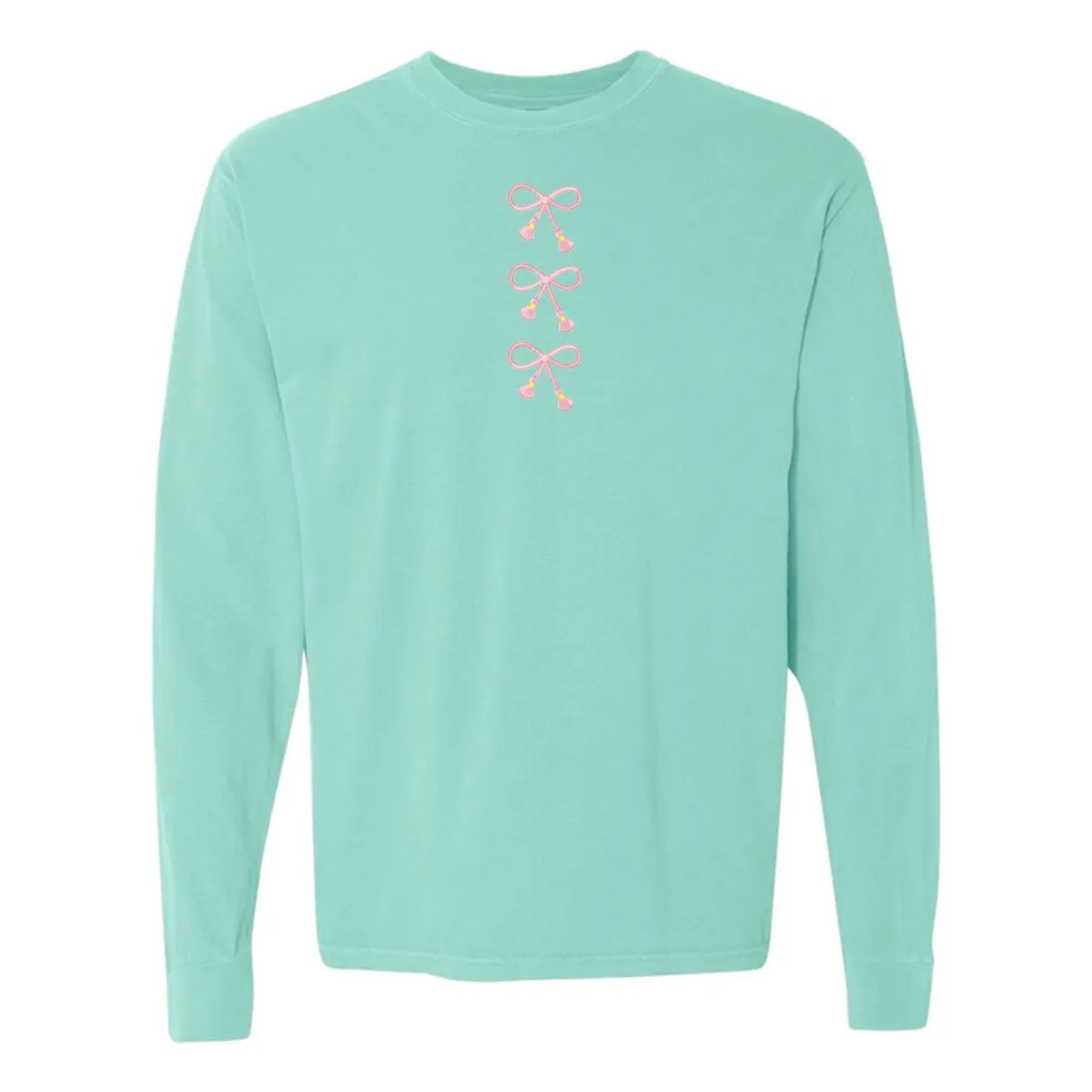 Embroidered Tasseled 'Bows' Long Sleeve