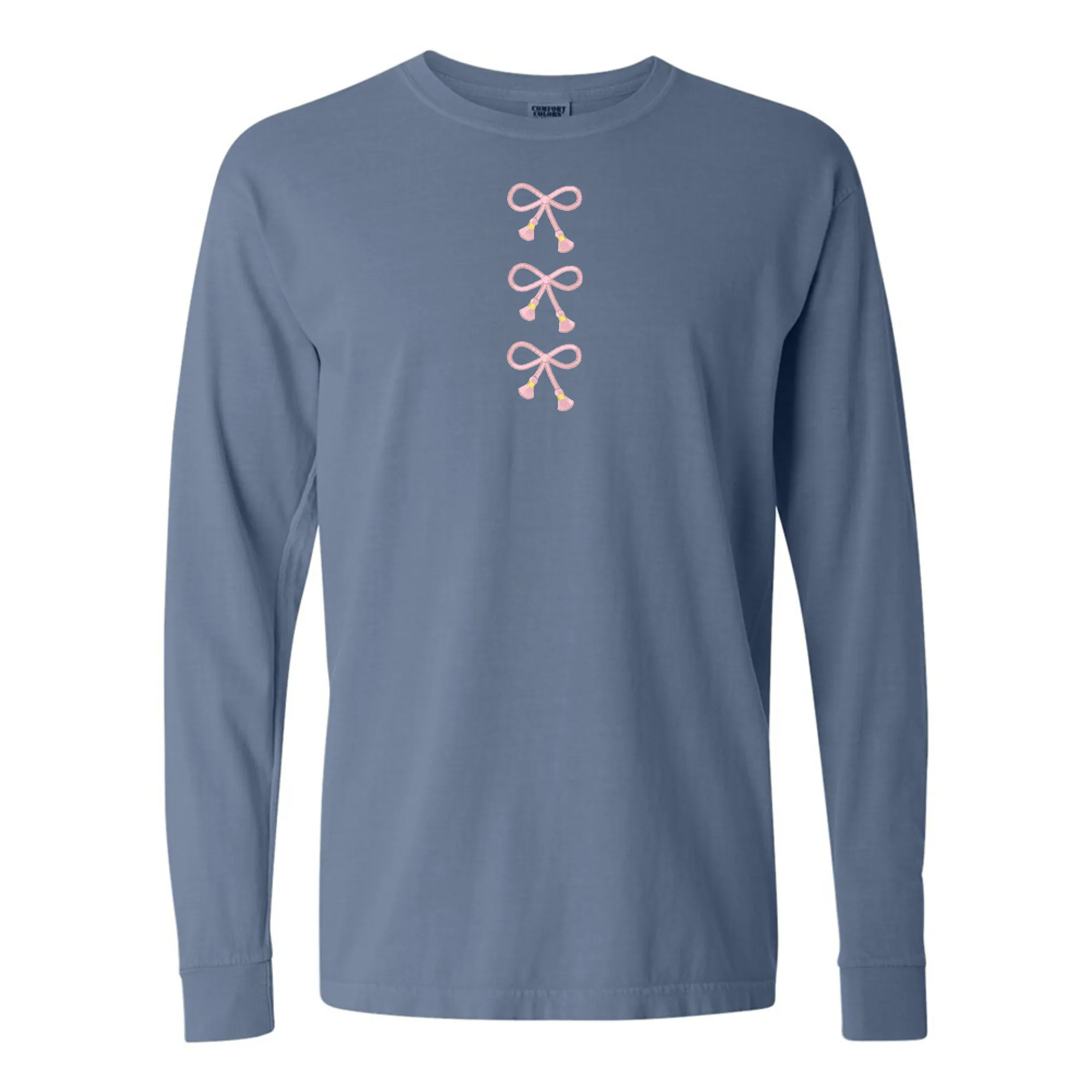 Embroidered Tasseled 'Bows' Long Sleeve