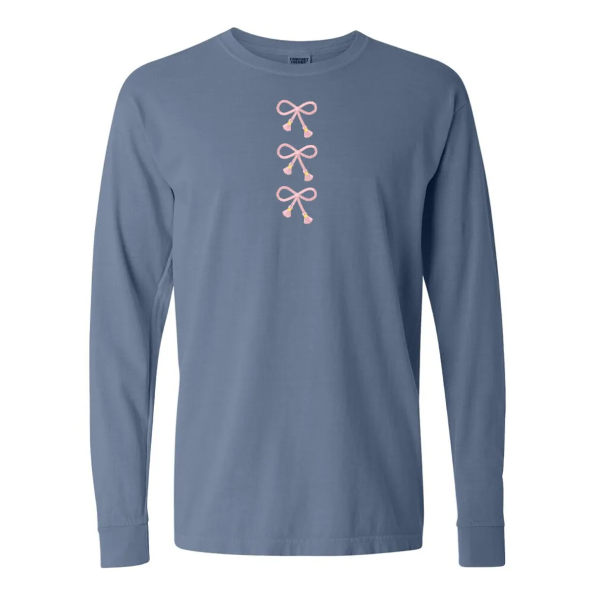 Embroidered Tasseled 'Bows' Long Sleeve