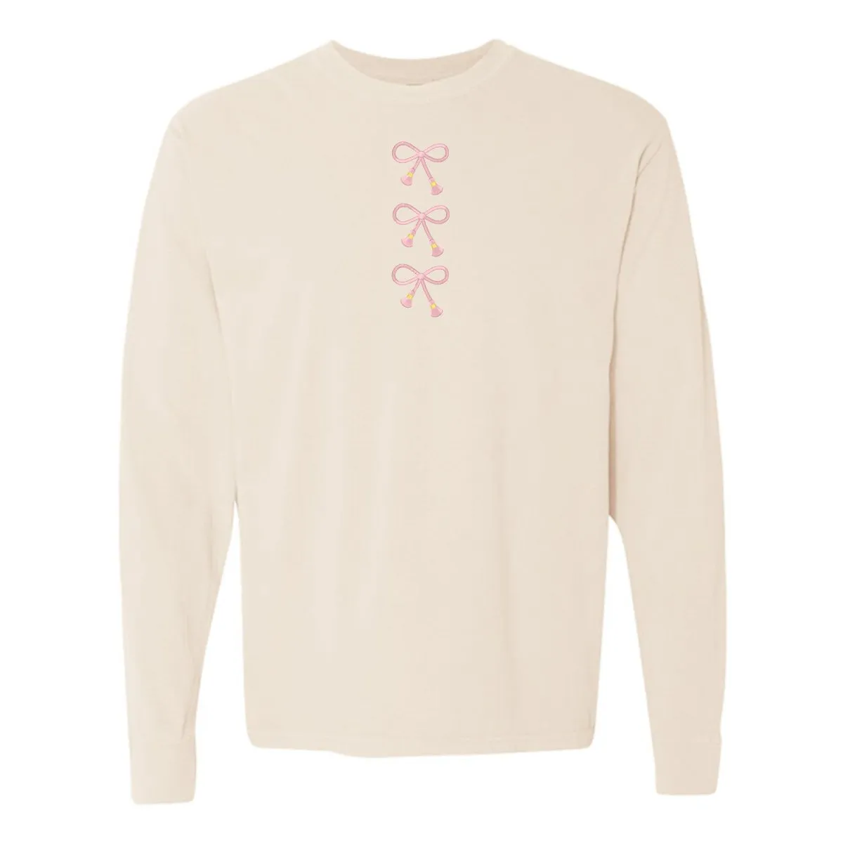 Embroidered Tasseled 'Bows' Long Sleeve