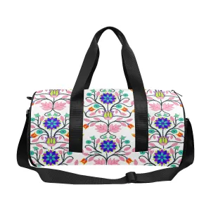 Floral Beadwork Four Clans White Duffle Bag