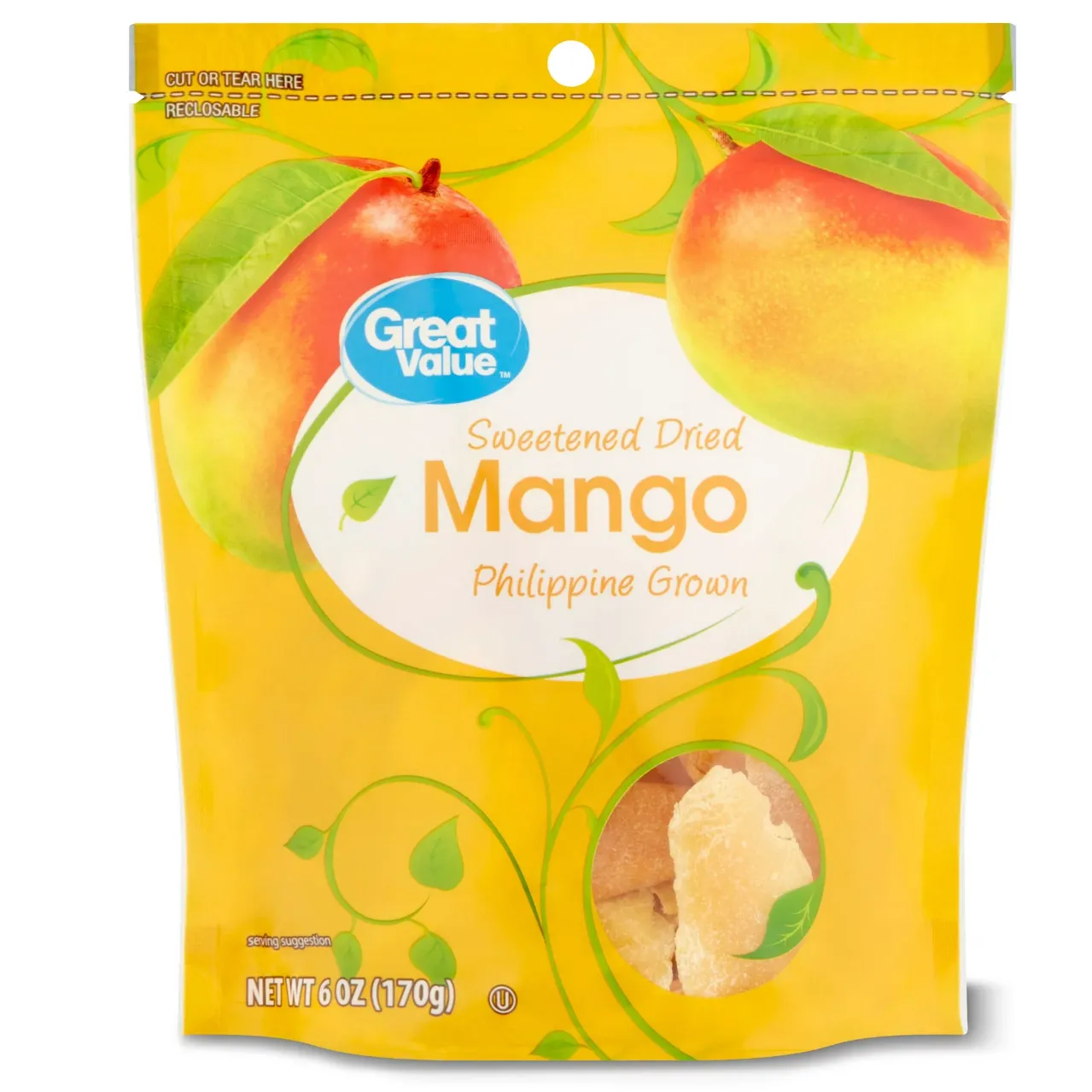 Great Value Sweetened Dried Mango, 6 oz