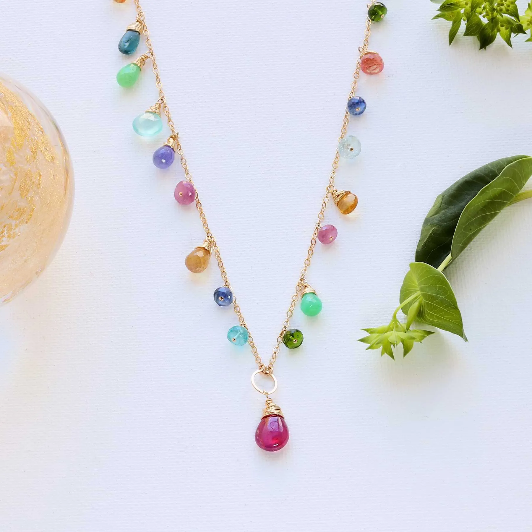 Kyra - Pink Sapphire Multi Gemstone Necklace