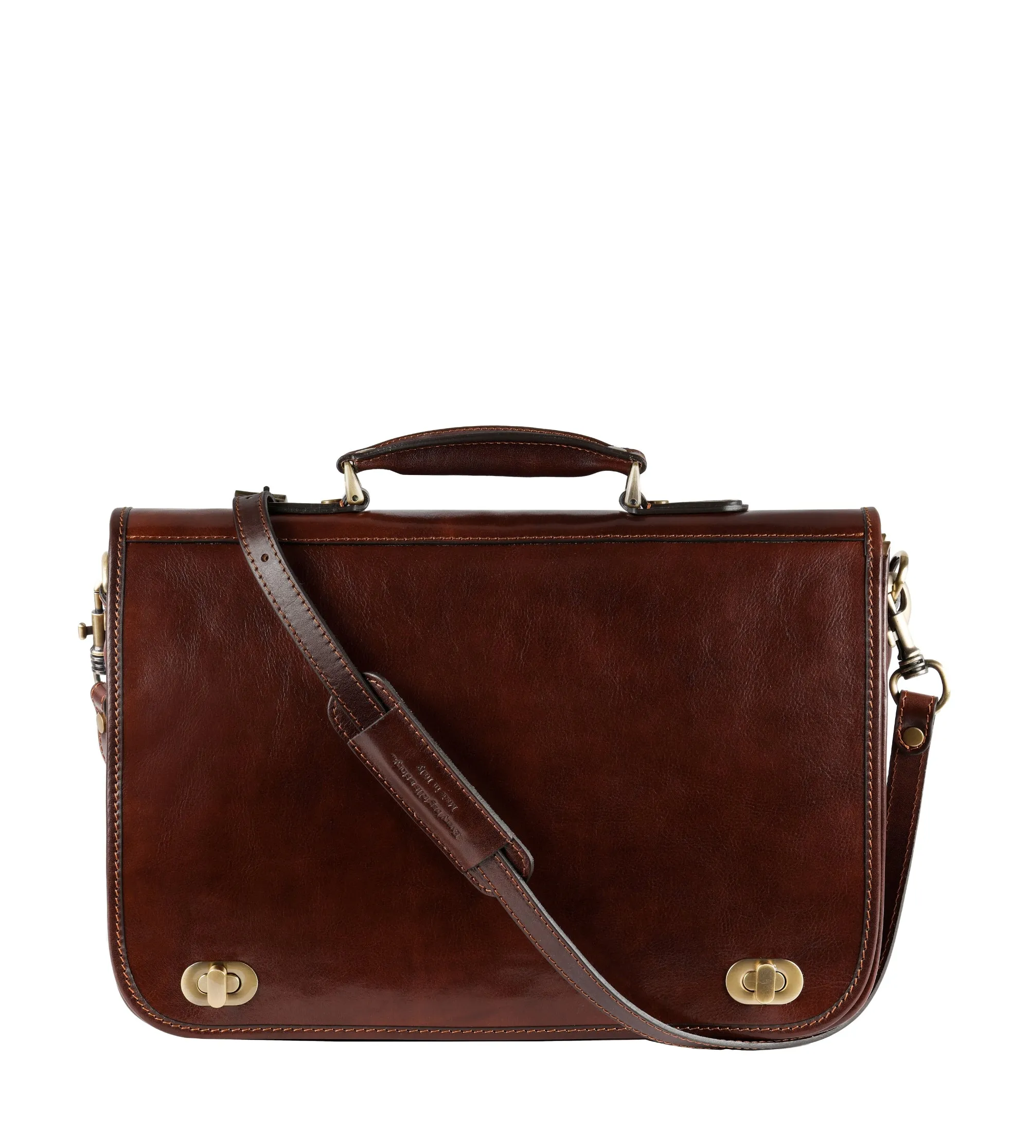 Leather Briefcase Laptop Bag - Illusions