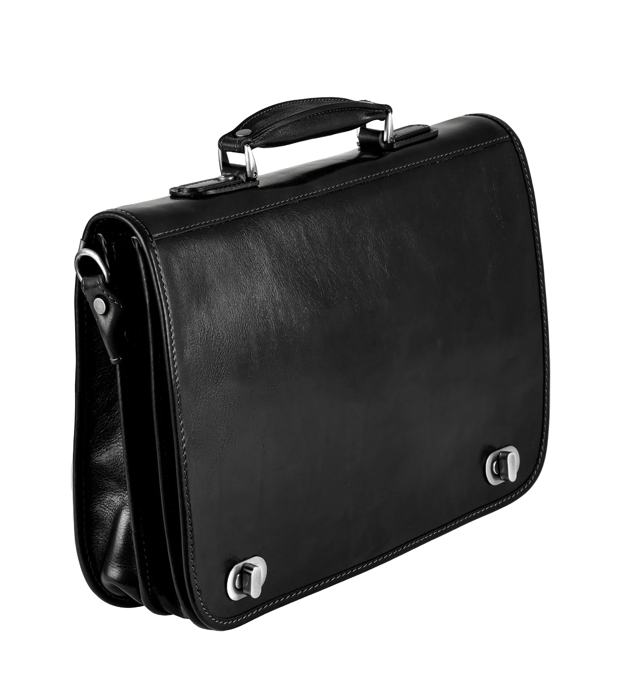 Leather Briefcase Laptop Bag - Illusions