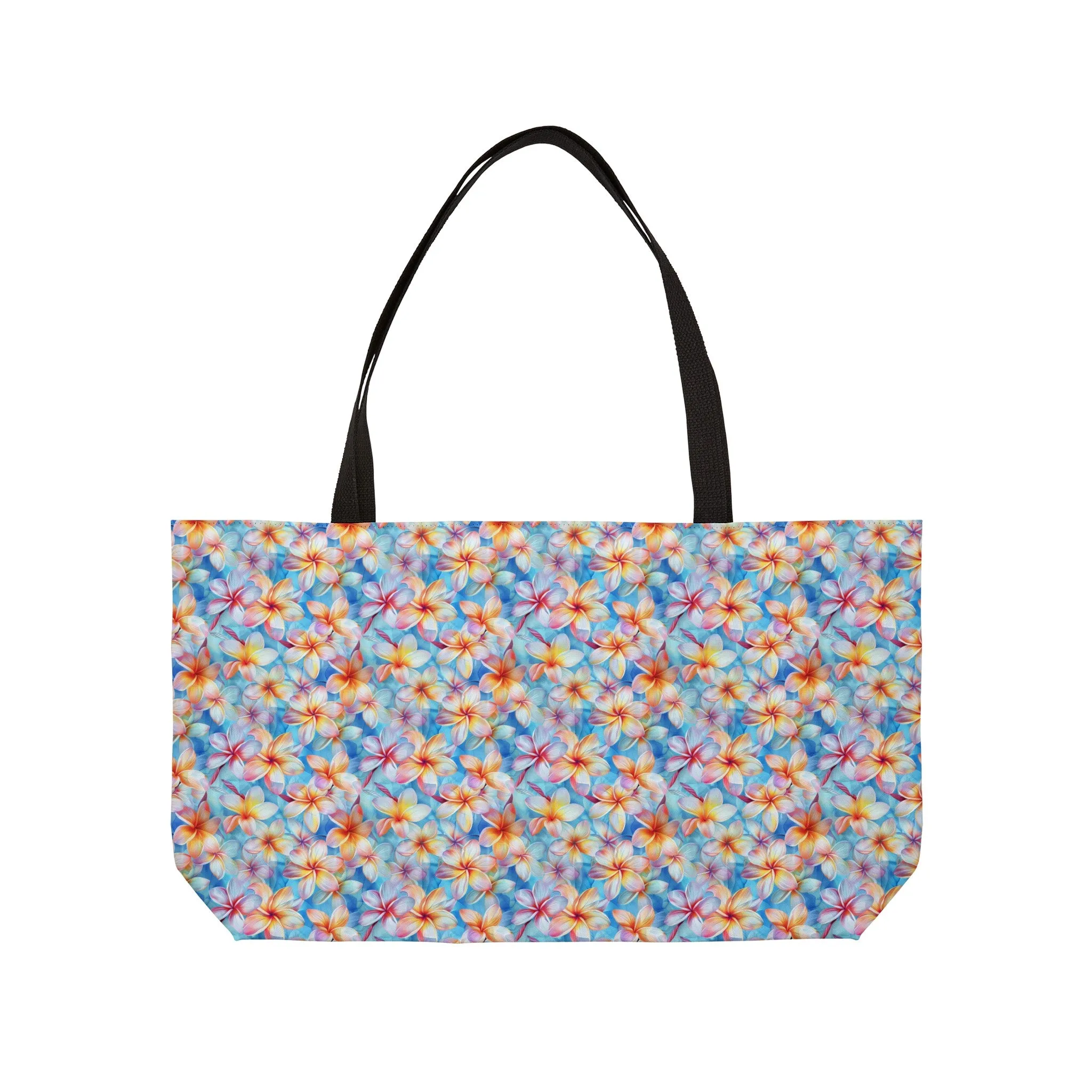 Liberty Print Plumeria Tote Bag with Tropical Floral Design (24" x 13" x 2")