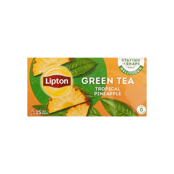 LIPTON GREEN TEA TROPICAL PINEAPPLE 25 TEA BAGS