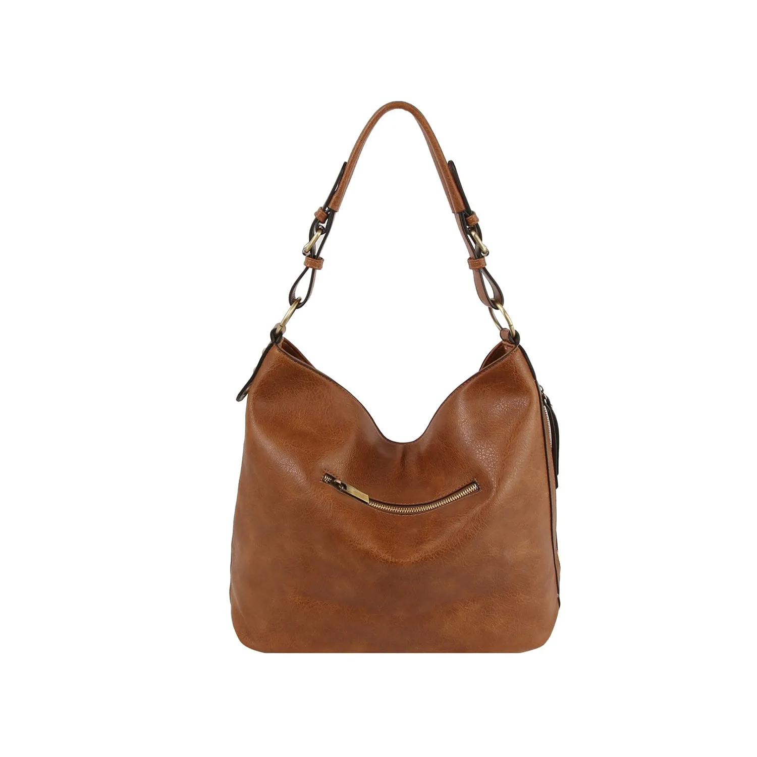 LMD025Z 3 Compartment Zipper Detail Hobo Bag