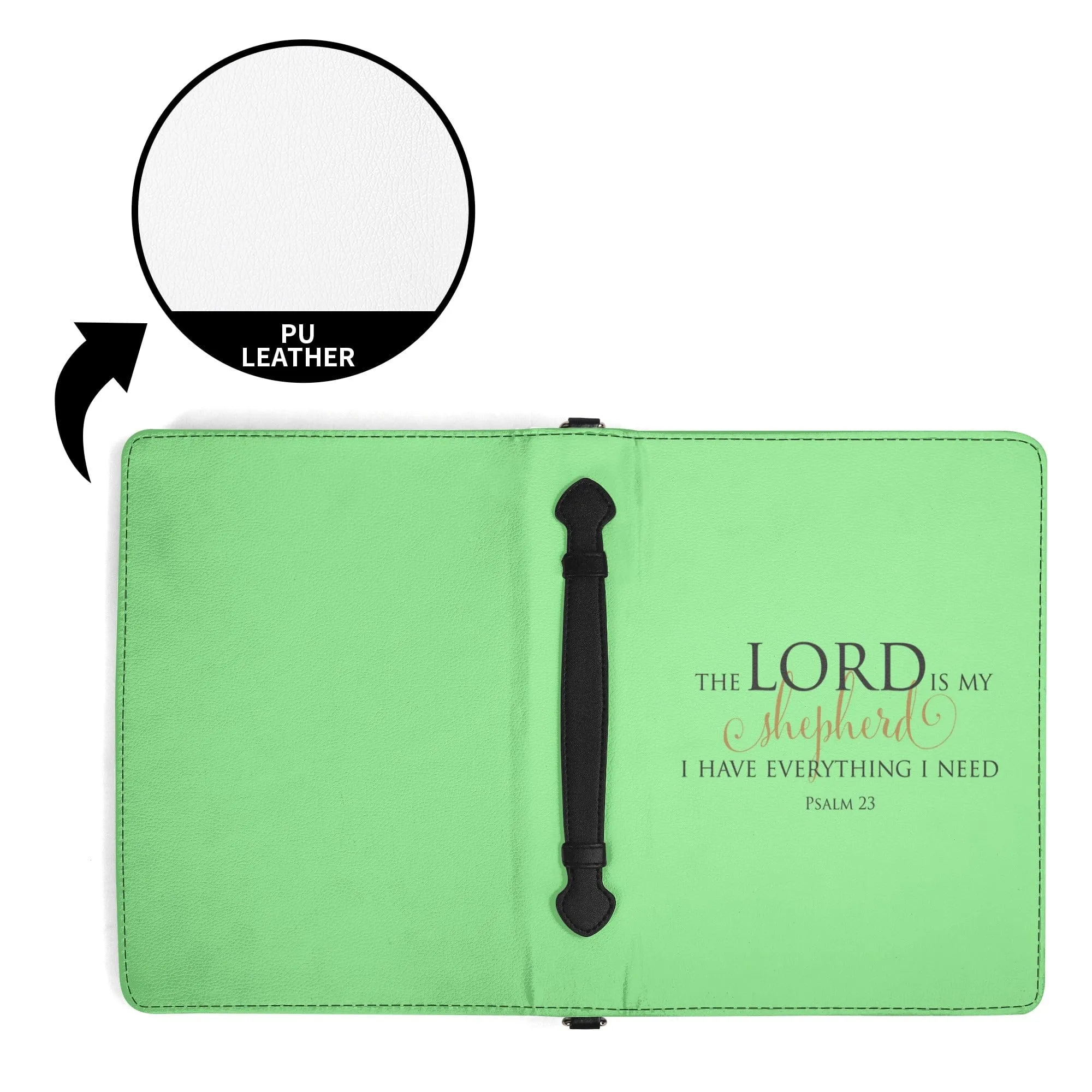 Lord Is My Shepherd PU Leather Bible Book Cover with Pocket