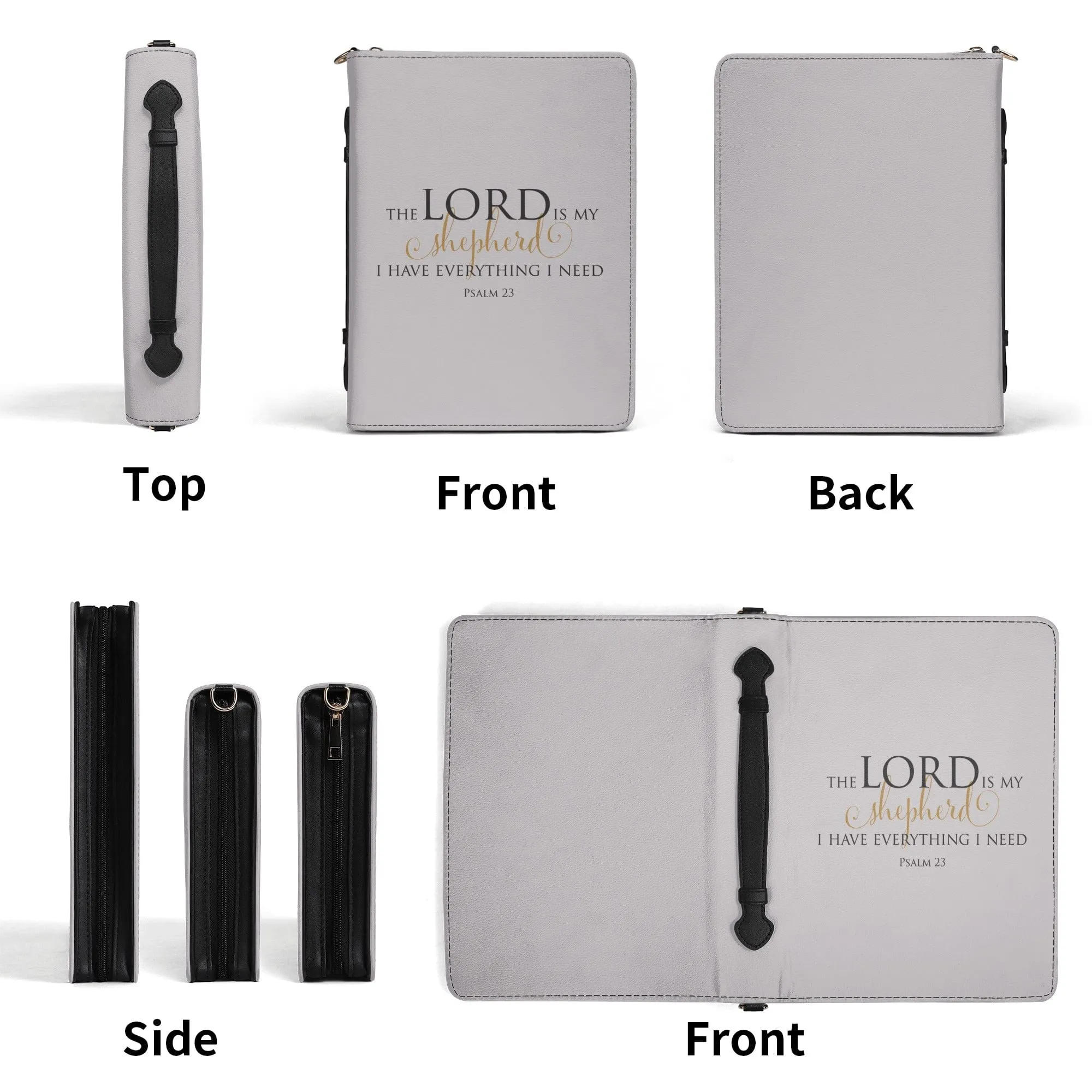 Lord Is My Shepherd PU Leather Bible Book Cover with Pocket