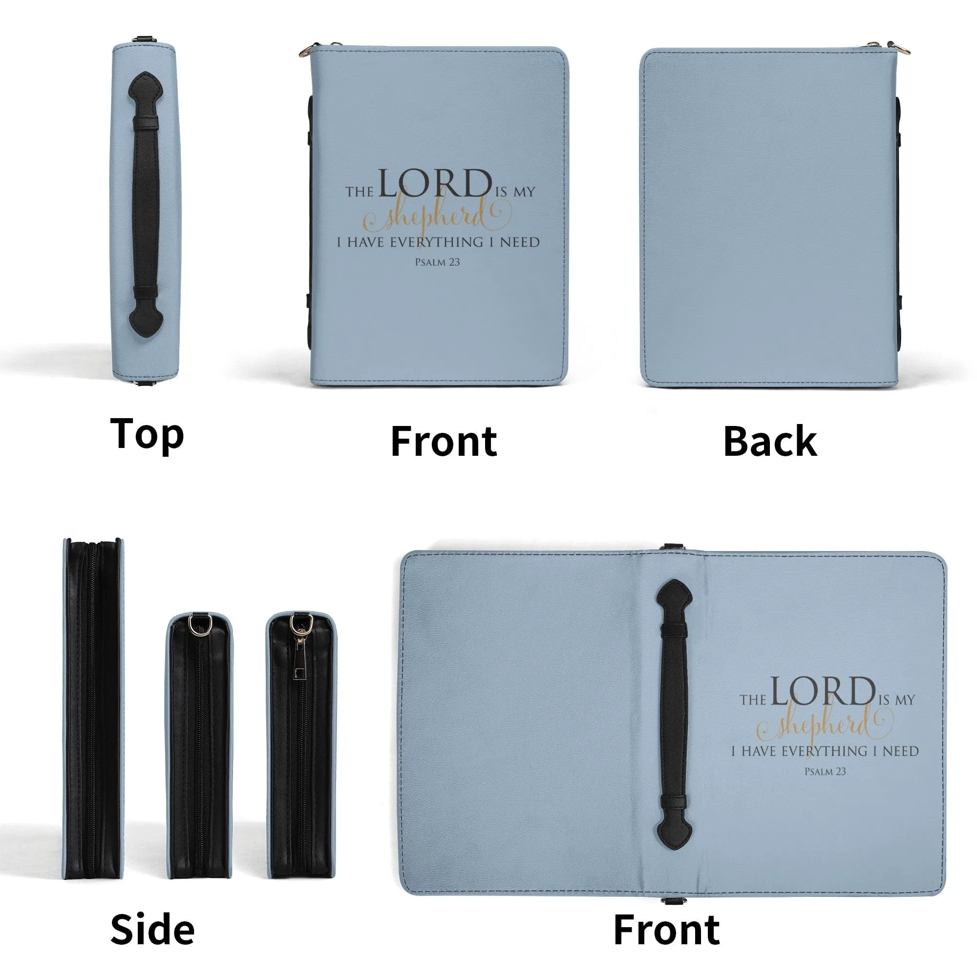 Lord Is My Shepherd PU Leather Bible Book Cover with Pocket