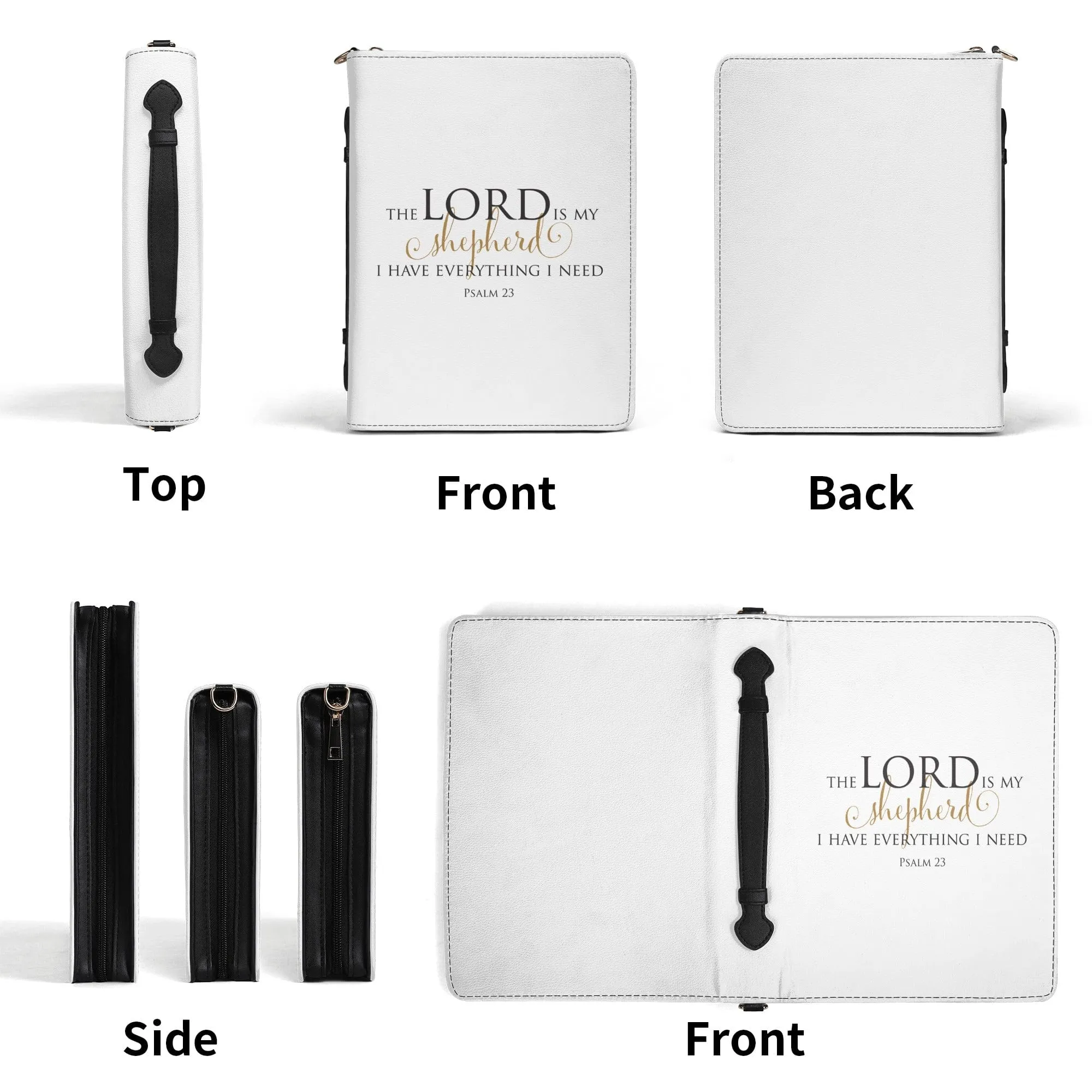 Lord Is My Shepherd PU Leather Bible Book Cover with Pocket