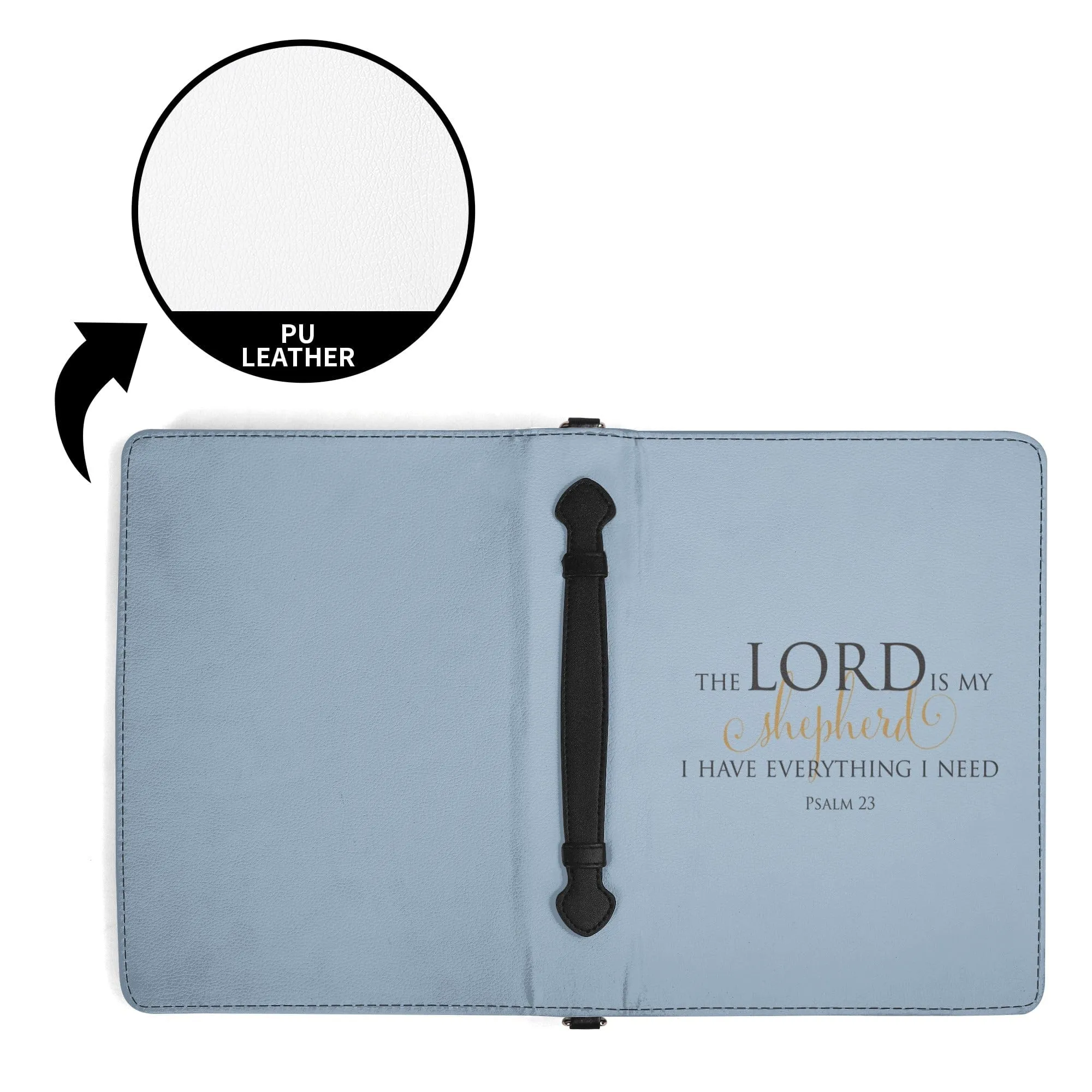 Lord Is My Shepherd PU Leather Bible Book Cover with Pocket