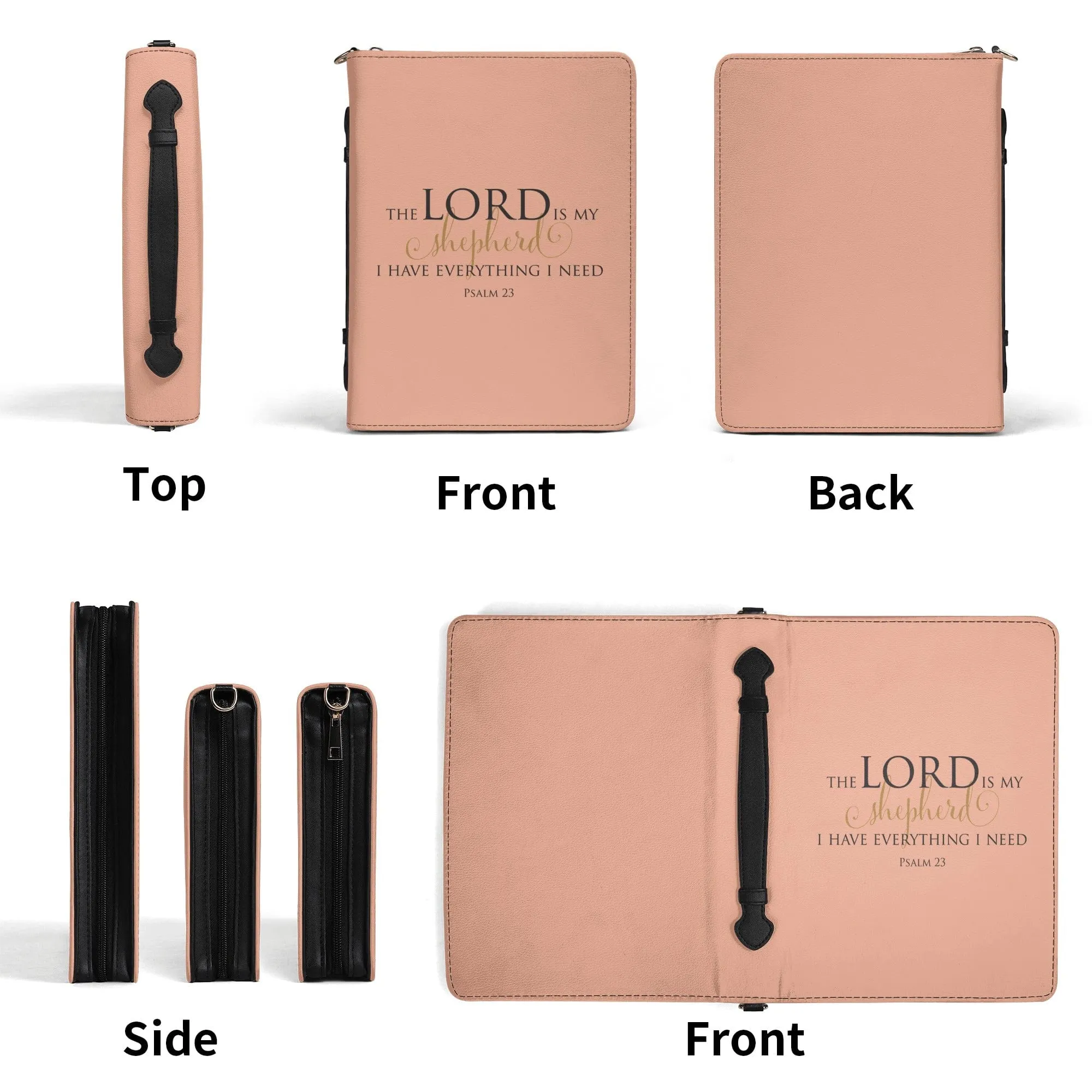 Lord Is My Shepherd PU Leather Bible Book Cover with Pocket