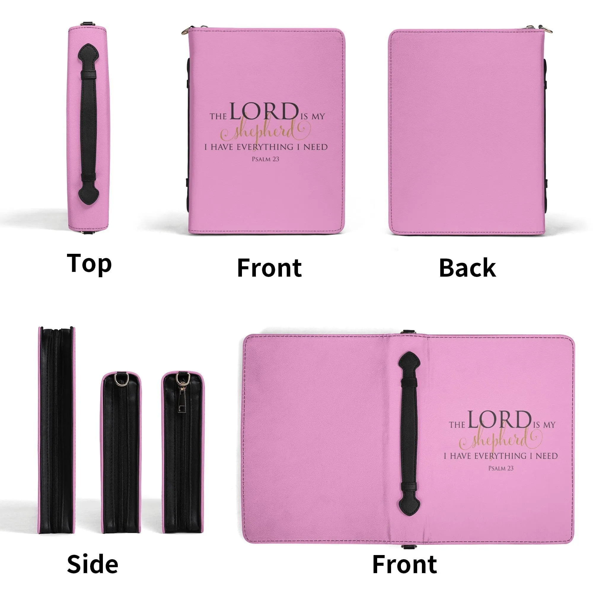 Lord Is My Shepherd PU Leather Bible Book Cover with Pocket