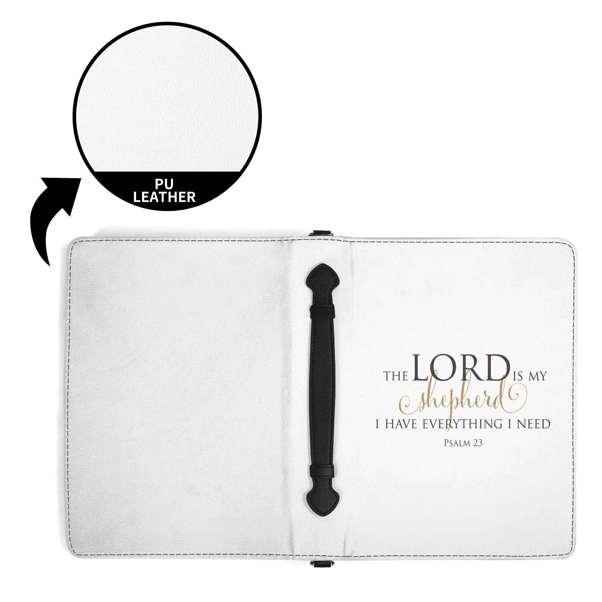 Lord Is My Shepherd PU Leather Bible Book Cover with Pocket