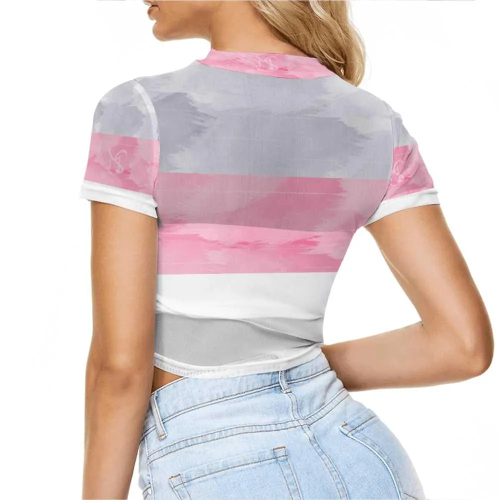 Love Line Sheer Tee Mesh Crop Top