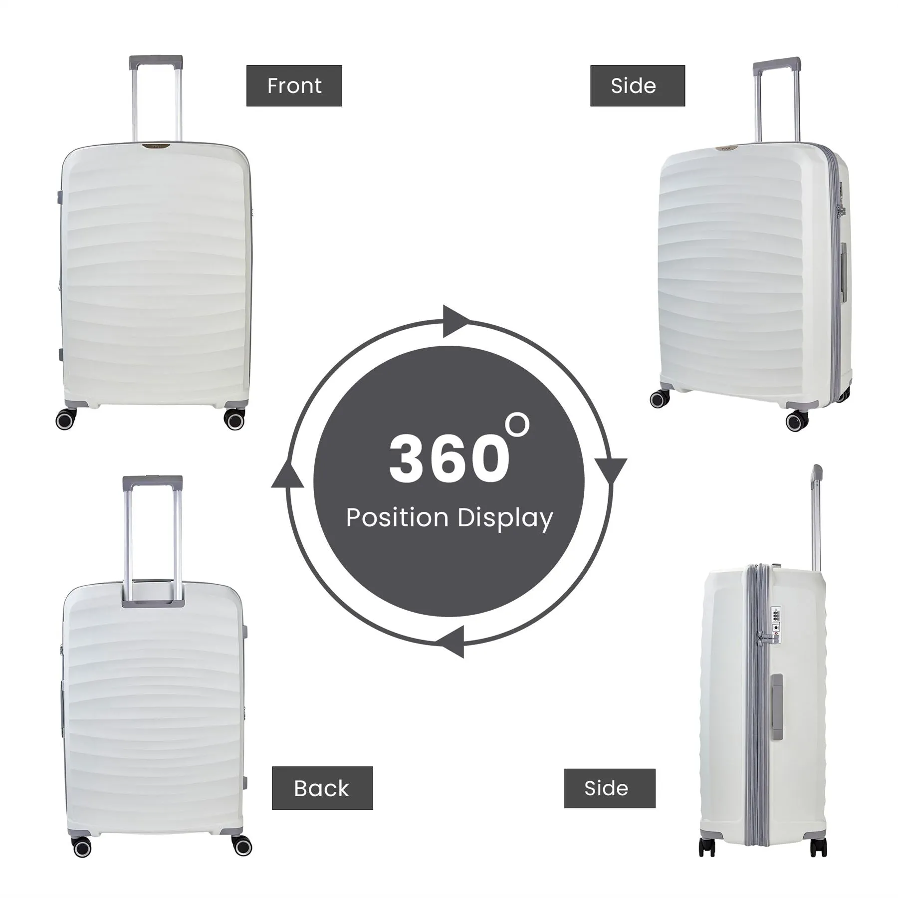 Luggage Suitcase Travel Bag Carry On Hand Cabin Check in Expandable Hard-Shell 4 Spinner Wheels Trolley Set | Sunwave