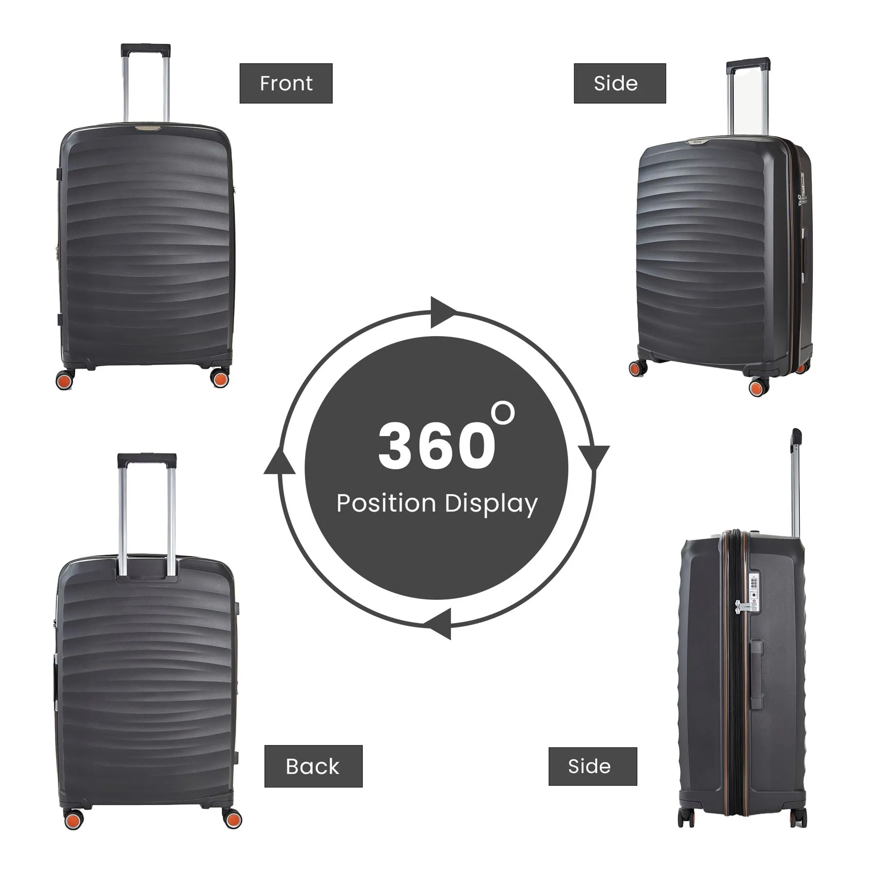 Luggage Suitcase Travel Bag Carry On Hand Cabin Check in Expandable Hard-Shell 4 Spinner Wheels Trolley Set | Sunwave