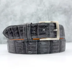 Matte Caiman Tail Belt: Dark Grey