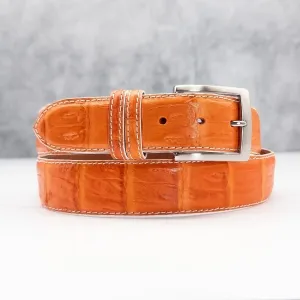 Matte Caiman Tail Belt: Orange