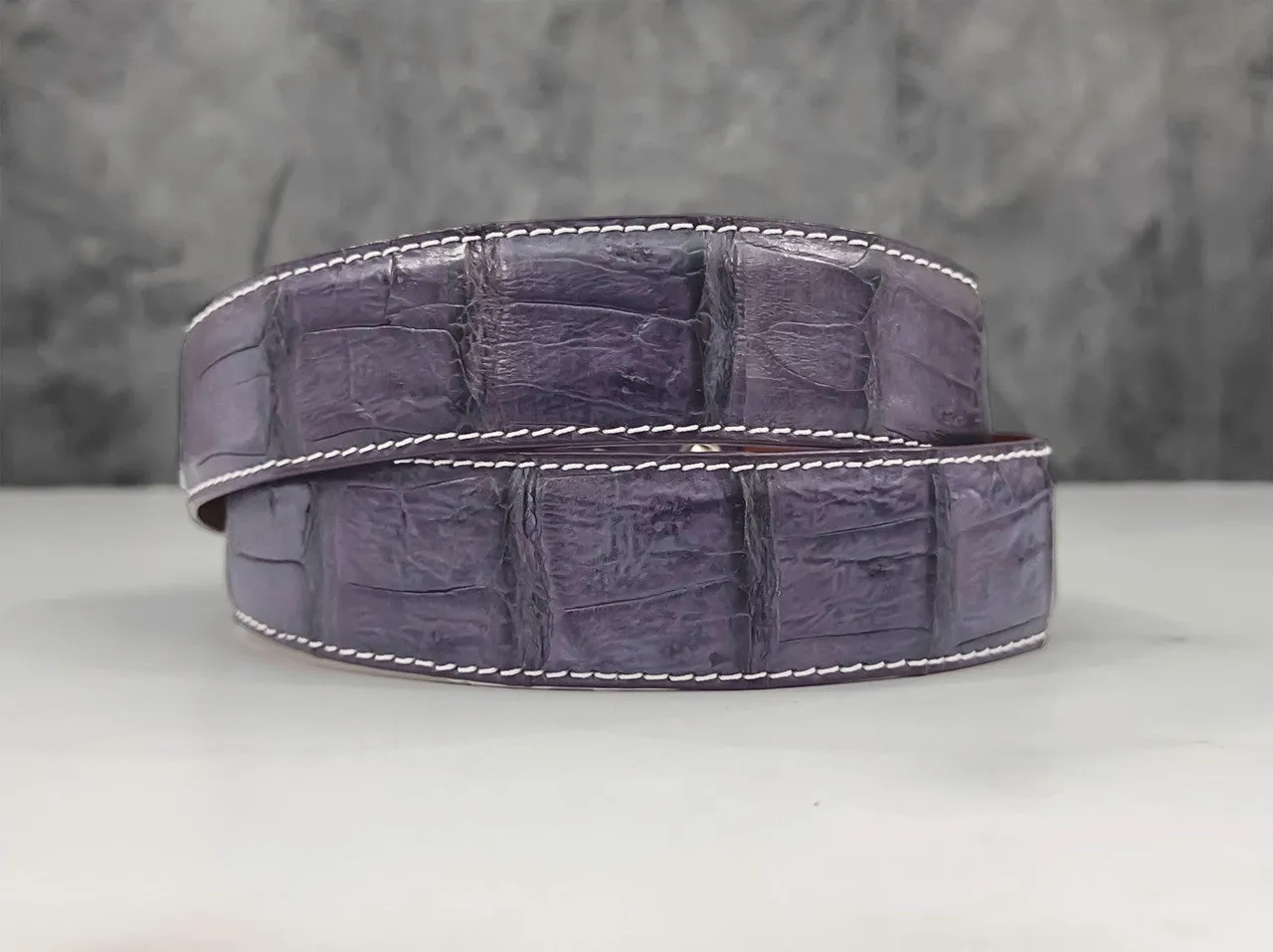 Matte Caiman Tail Belt: Purple