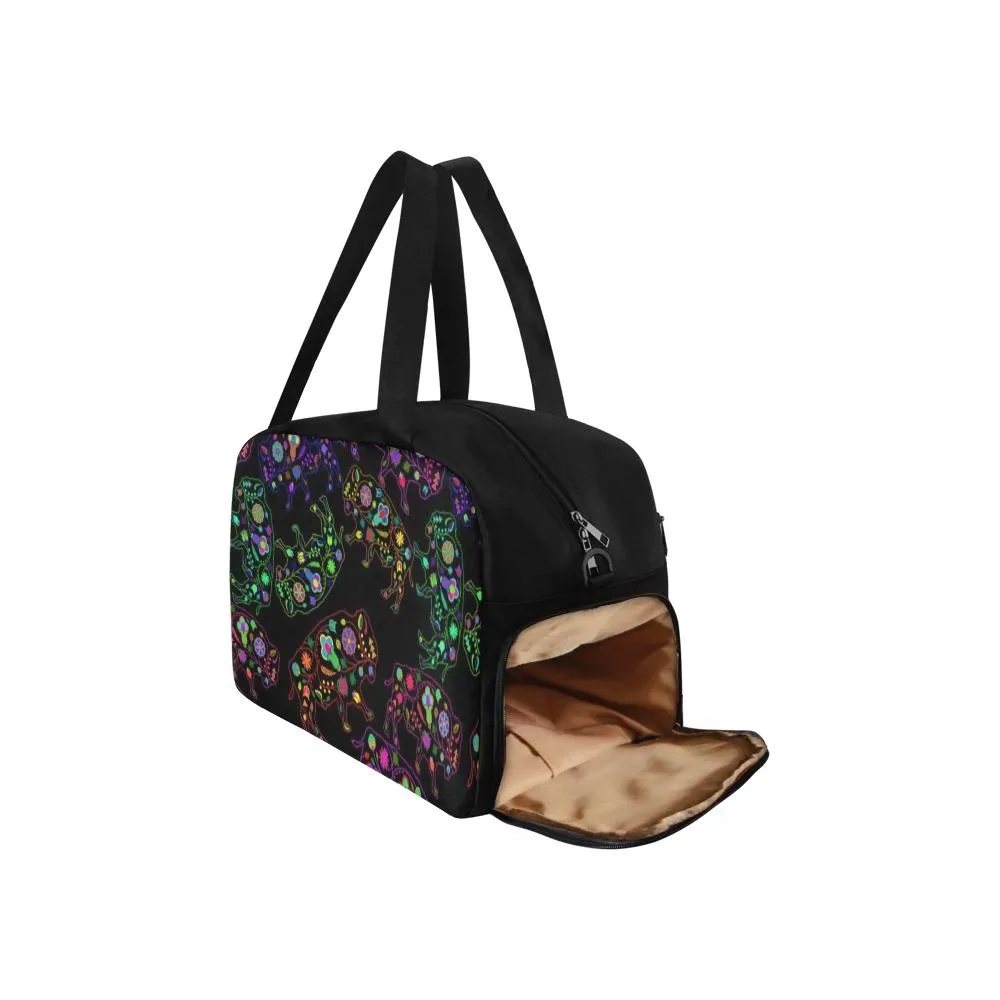 Neon Floral Buffalos Weekend Travel Bag