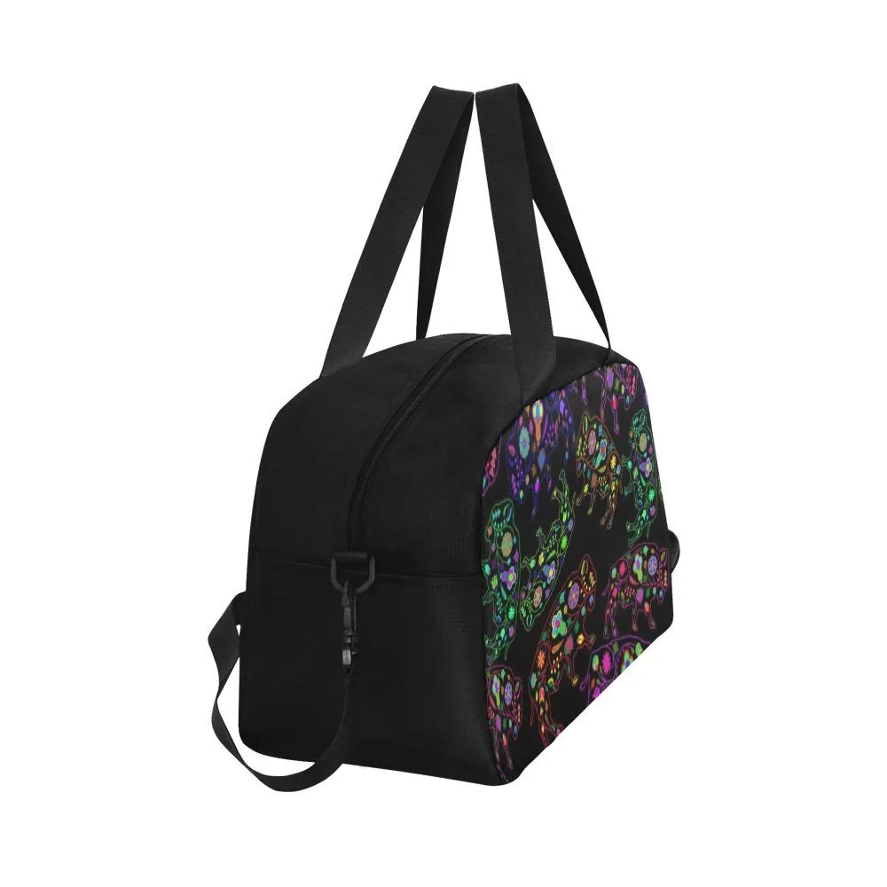 Neon Floral Buffalos Weekend Travel Bag