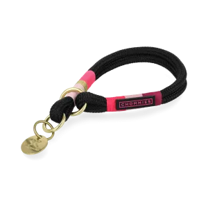 O-Ring Choker Dog Collar | Pink Acid on Black