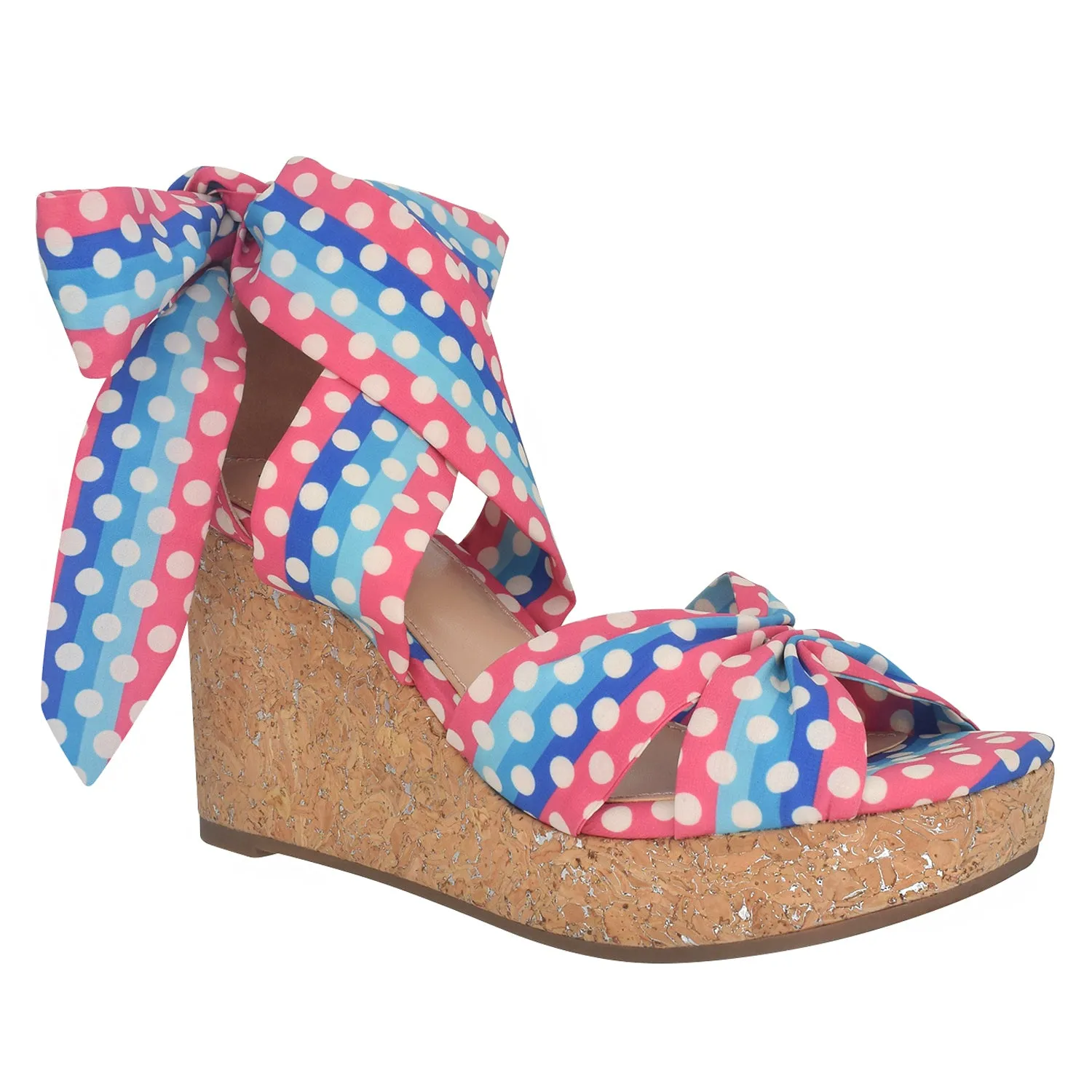 Orabelle Ankle Wrap Platform Wedge Sandal with Memory Foam